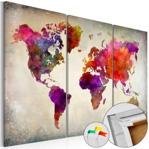 Картина от корк - Mosaic of Colours [Cork Map] 60x40 см