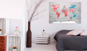 Картина от корк Red Roam [Карта от корк] 60x40 см - Img 2