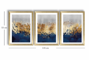 Картина, 3 части Auric Rome Златен 38x53 см - Img 2