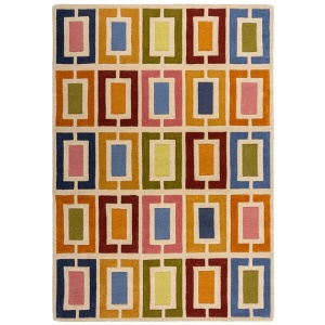 Килим Илюзия Ретро Блокове Ретро Блокове Многоцветни 80X150 cm, Flair Rugs - Img 2