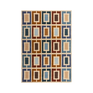 Килим Илюзия Ретро Блокове Синьо 120X170 cm, Flair Rugs - Img 2