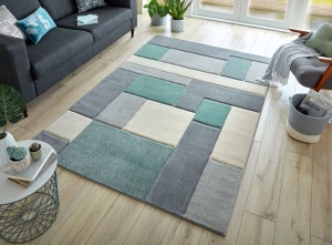 Килим Космос Ментолово/Сиво/Крем 80X150 см, Flair Rugs