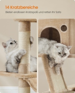 Комплект за котки, Feandrea Clawfy, бежов, 60x50x206 см - Img 4