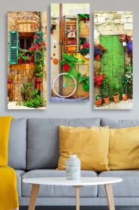 Комплект картини от платно (3 части) MDF0088 Многоцветен 70x50 cm
