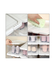 Комплект от 12 кутии за съхранение на обувки, Songmics, LSP12WT, Прозрачни - Img 4