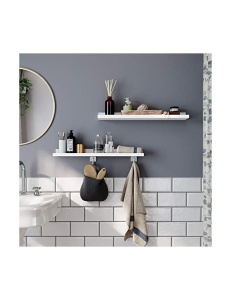 Комплект от 2 висящи рафта, Songmics, LWS60WT, бял, 60 x 10 cm - Img 2