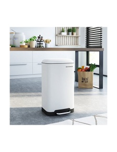 Кош за рециклиране, Songmics, 30L, LTB01W, С меко затваряне, Бял - Img 2