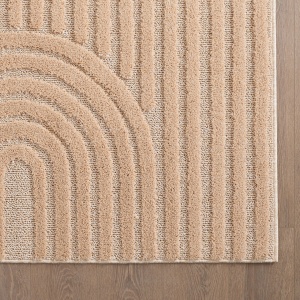 Кръгъл арт розов бохо килим 200x200 cm - Img 2