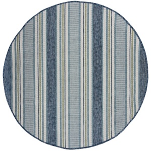 Кръгъл килим Roma Stripe Outdoor Outdoor Blue 160x160 cm, Flair Rugs - Img 6