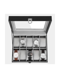 Кутия за ръчни часовници, Songmics, капацитет 20.2 x 25.5 x 7.8 см, JWB010BK, Сив - Img 4
