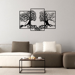 Метален декоративен аксесоар за стена Metal-499 Black 116x71 cm - Img 2