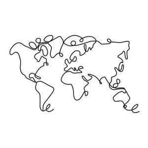 Метална картина World Черна 120x70x1.5 см - Img 4
