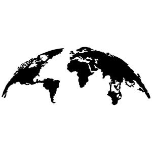 Метална картина World Черна 150x59 см - Img 2