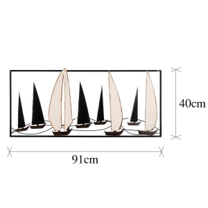 Метална картина Yelkenli Многоцветна 40x91x5 см - Img 7