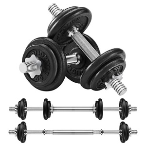 Модулен комплект дъмбели 2 x 10 кг, Songmics, Черен, 35x16x16 см