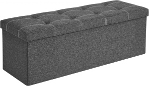 Пейка с кутия за съхранение за антре, Songmics, Светлосив, 110x38x38 см - Img 2