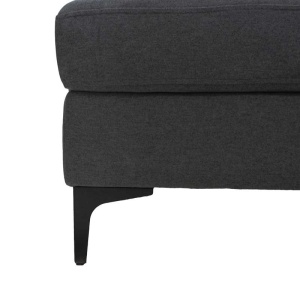 Разтегателен ъглов диван Slim с тъмен сив материал и две възглавници 185x140x70см - Img 7