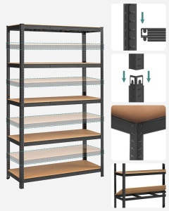 Рафт Songmics, 5 рафта, 60 x 120 x 200 см, Черен, GLR060B01 - Img 3