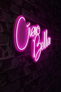Светеща LED декорация за стена Ciao Bella Розова 32x45x2 см - Img 2