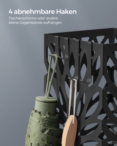 Стойка за чадър Songmics черна 15.5x15.5x41 см - Img 5