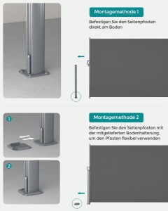 Странична тента Songmics Сива 160x350 см - Img 7