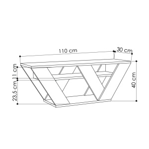 ТВ конзола Пипралла Дъб 110x40x30 см - Img 4