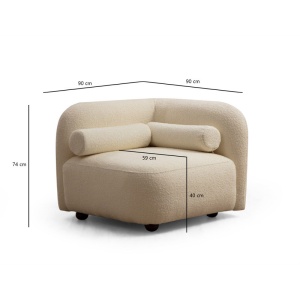 Фотьойл Tranquil от текстил boucle крем 90x90x74см - Img 4