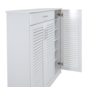 Шкаф за обувки Sante за 30 чифта бял 120x37x123 см - Img 6