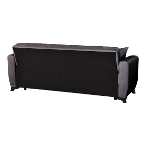 Canapea extensibila cu 3 locuri si spatiu de depozitare, Modesto, Pako, Negru 213x84x86 cm - Img 6