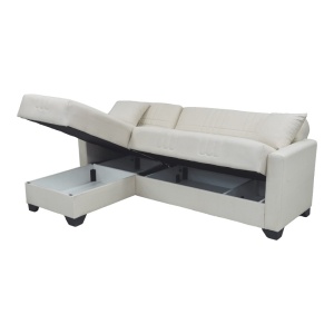 Coltar extensibil reversibil, Stashio, Crem, 202x143x84 cm - Img 3
