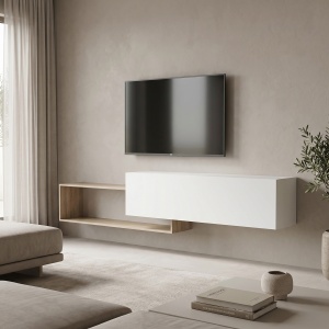 Comoda TV, Olande, Stejar, 210x35x48 cm