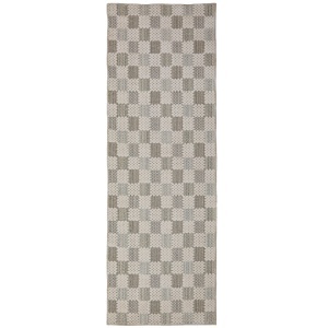 Covor traversa Muted Checkerboard Verde 80x230 cm - Img 5