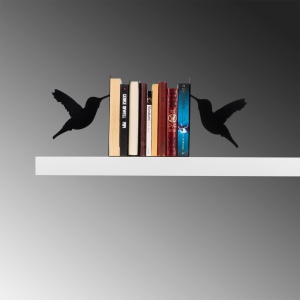 Kitap tutucu декоративна метална поставка за книги Black 42.5x14x22 cm cm - Img 2