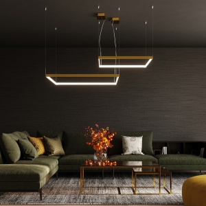 LED полилей 3000K, Nelya, златист, 80x80x150 см - Img 9