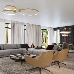 LED полилей 3000K, Rio 55x78x110, златист, 110x110x150 см - Img 8