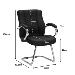 Scaun de conferinta office, Thiodore, Negru, 67x49.5x100 cm - Img 5
