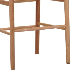 Бар стол Wishbone от каучуково дърво и въже в естествен цвят 55x49x108 cm - Img 7