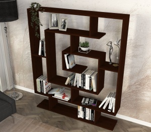 Библиотека Sarmasik Wenge 124,8x149,4x22 cm - Img 3
