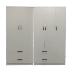 Гардероб с 5 врати, Athos V25, бял, 170x42x180 см - Img 3