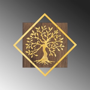 Декоративен аксесоар за стена от дърво и метал Tree v2 Nuc 54x54 cm - Img 4