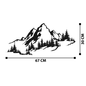 Декоративен метален аксесоар за стена Mountain Black 67x30 cm - Img 8