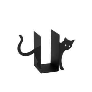Декоративна метална поставка за книги Kitap Cat Kitap tutucu Black 35x14x22 cm - Img 3