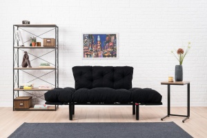 Диван за 2 места Nitta, Черен - Img 8