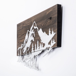 Живопис върху дърво и метал Mountain Nuc 38x58 cm - Img 5
