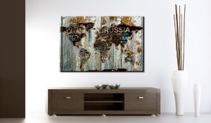 Картина от корк - Дървена рамка [Карта от корк] 90x60 см - Img 2