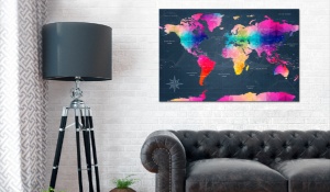 Картина от корк - Цветни кристали [Карта от корк] 90x60 см - Img 2