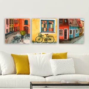 Картина, 3 части DRPRC18 Многоцветна 30x30x3 см