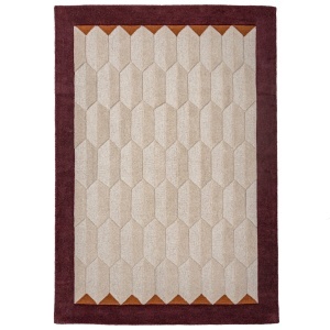 Килим Apex Border Wool Burgundy 160x230 см - Img 6