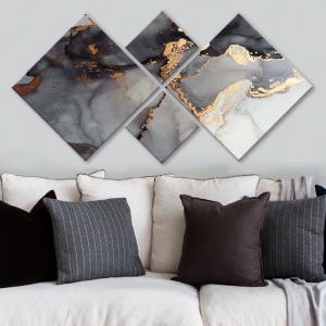 Комплект картини от платно (4 части) 4MDF1471082561 Многоцветен 60x115 cm - Img 1