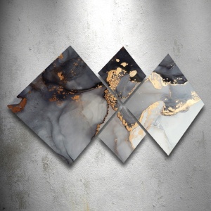Комплект картини от платно (4 части) 4MDF1471082561 Многоцветен 60x115 cm - Img 2